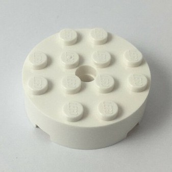LEGO Gạch 4x4 Trụ Tròn với Lỗ Chốt Trung Tâm, Màu Trắng ID 4558956 87081