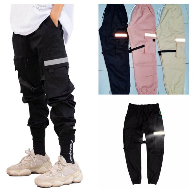 Quần jogger kaki phản quang túi hộp (kèm video hình thật)