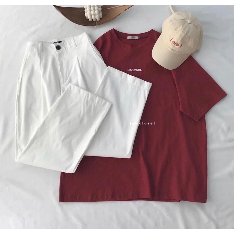 Set quần áo 🌸Set áo phông mix quần kaki form rộng unisex phong cách Ulzzang Hàn Quốc.