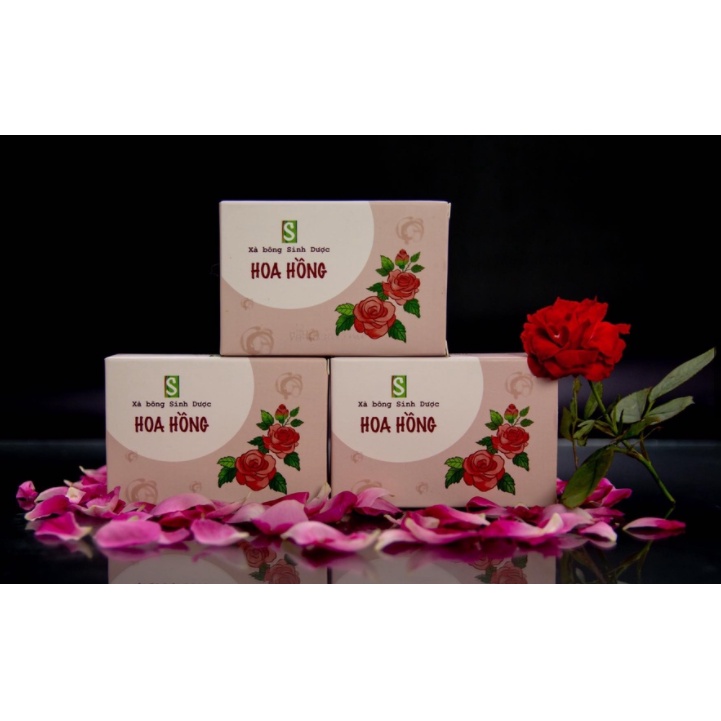 Xà Bông Sinh Dược Hoa Hồng - Rose Soap Giúp Làm Sạch Da Dưỡng Da Mềm Mịn Thư Giãn Với Thảo Mộc Tự Nhiên và Hoa Hồng