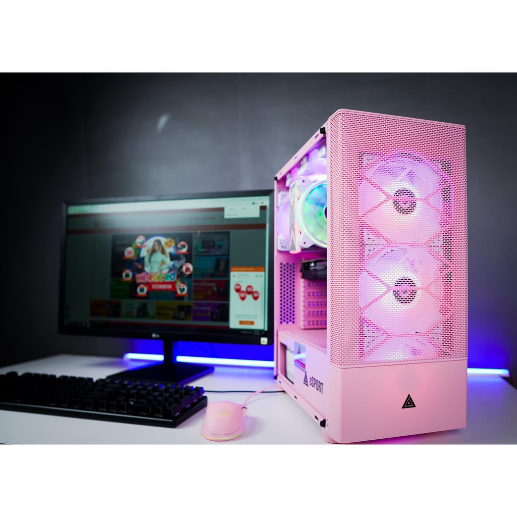 Vỏ Case Gaming VSP B86 Pink (Màu Hồng) - Hàng Chính Hãng