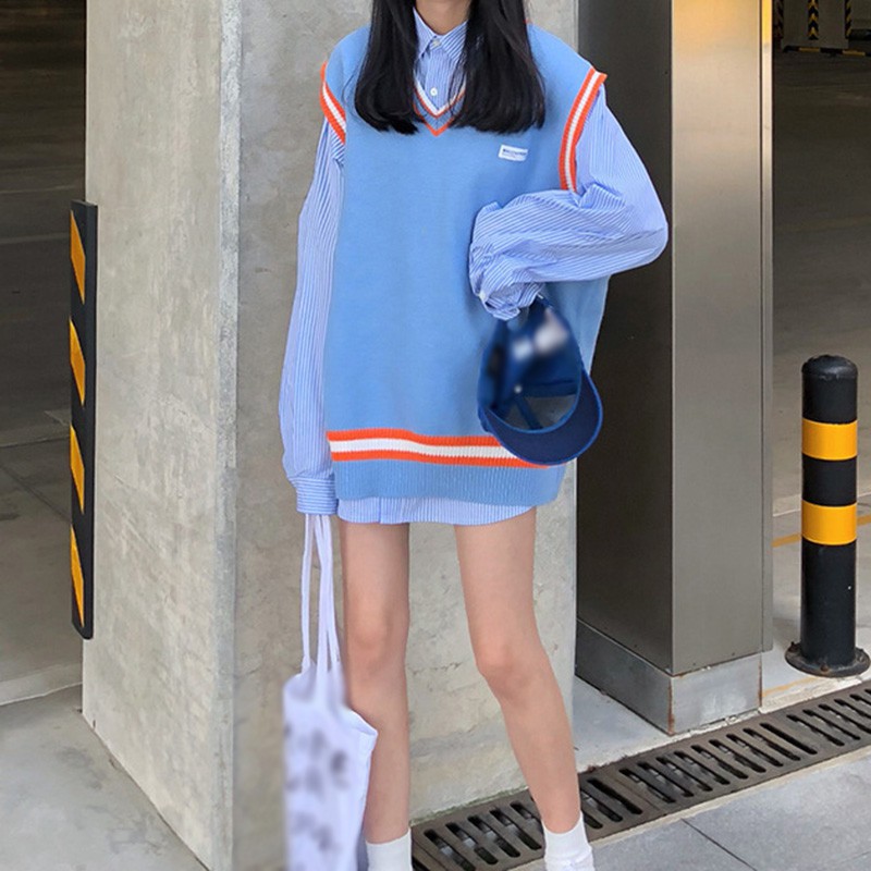 Áo Len Nữ Không Tay Cổ Chữ V Thời Trang Hàn Quốc