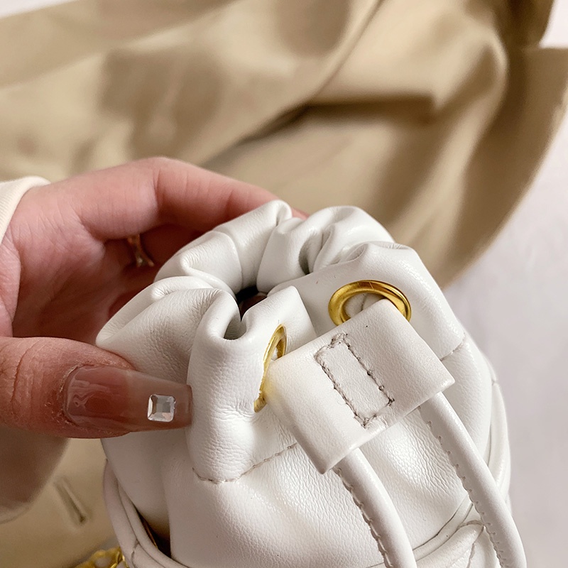 Túi đeo vai IELGY họa tiết vân kim cương dây xích cao cấp phong cách Hàn Quốc dành cho nữ