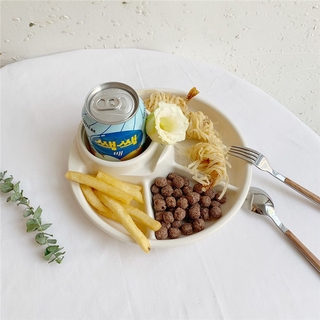 đĩa chia thức ăn bàn đựng Bộ đĩa ăn hình tròn vuông