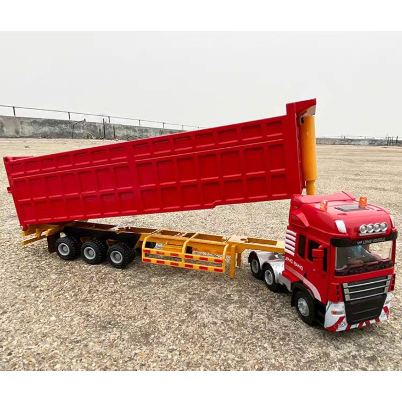 Xe mô hình đầu kéo mooc bên hợp kim 1:50