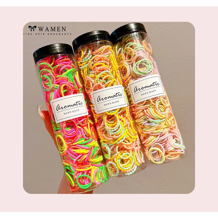 Set 300 Dây Buộc Tóc Nhiều Màu Cho Bé