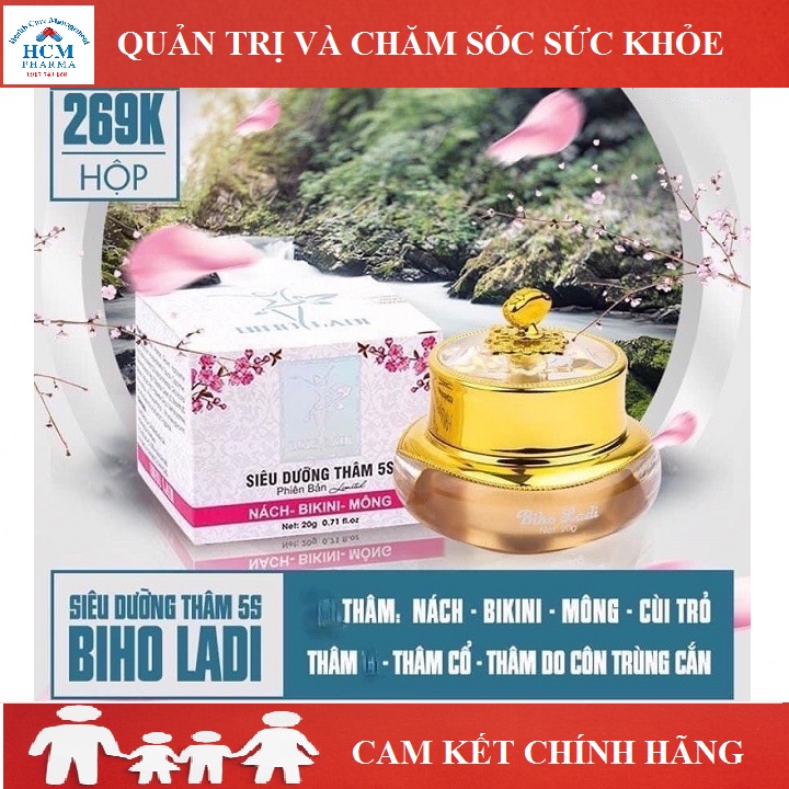 Dưỡng thâm làm trắng sạch da nách mông đầu gối vùng kín bẹn môi nhũ hoa 5S BIHOLADI se khít lỗ chân lông khử mùi cơ thể