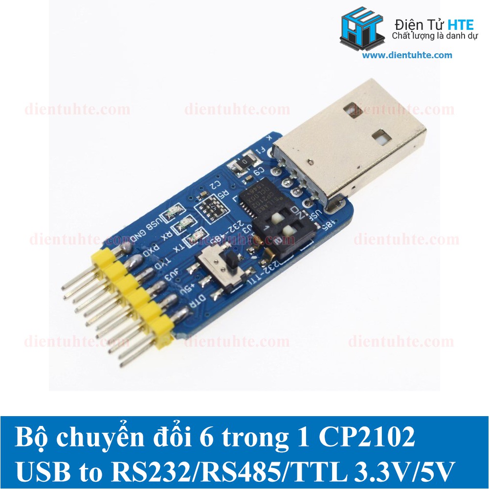Module chuyển đổi USB sang TTL-RS232-RS485 CP2102 3v3 5V [HTE Quy Nhơn CN2]