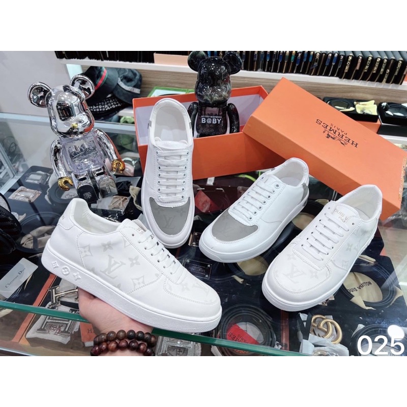 Giầy LV buộc dây, giầy sneaker dành cho nam màu trắng mẫu mã trẻ trung năng động