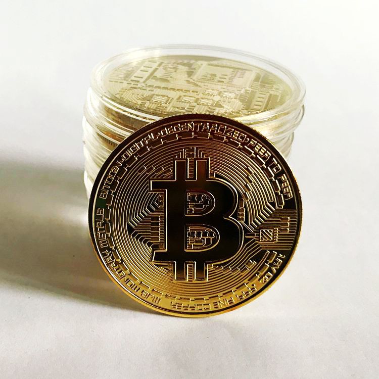 Đồng Xu Bitcoin Lưu Niệm Mạ Vàng Chất Lượng