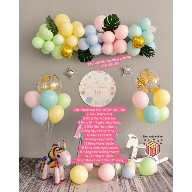 Set Bóng Kèm Backrop Thiết kế Tên Sinh Nhật Hàn Quốc Người lớn hoặc trẻ em điều thích hợp hết nhen cưng lắm luôn