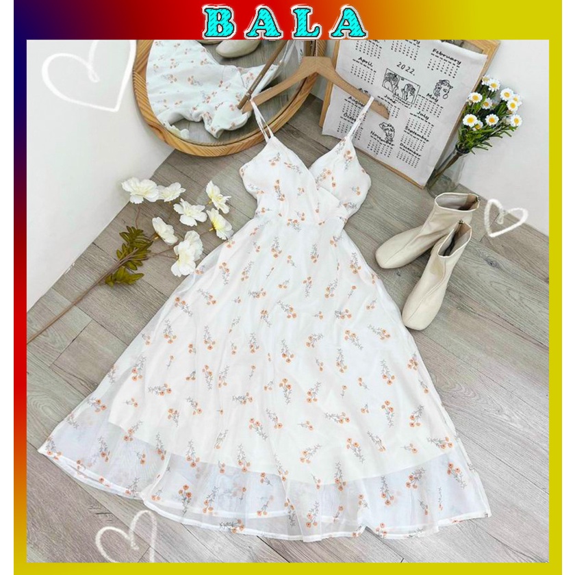 Đầm Đi Biển/ Váy Maxi Hoa 2 Dây Sẵn Mút Ngực Cực Mát Cực Xinh