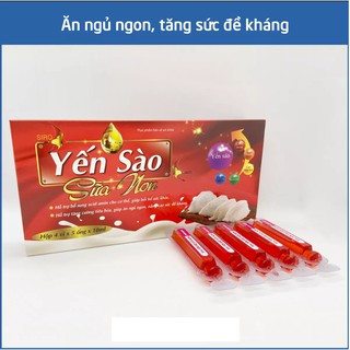 YẾN SÀO SỮA NON – HỖ TRỢ TIÊU HÓA – TĂNG HẤP THU -  GIÚP ĂN NGỦ NGON, BỔ SUNG VITAMIN - TĂNG CƯỜNG SỨC KHỎE – HỘP 20 ỐNG