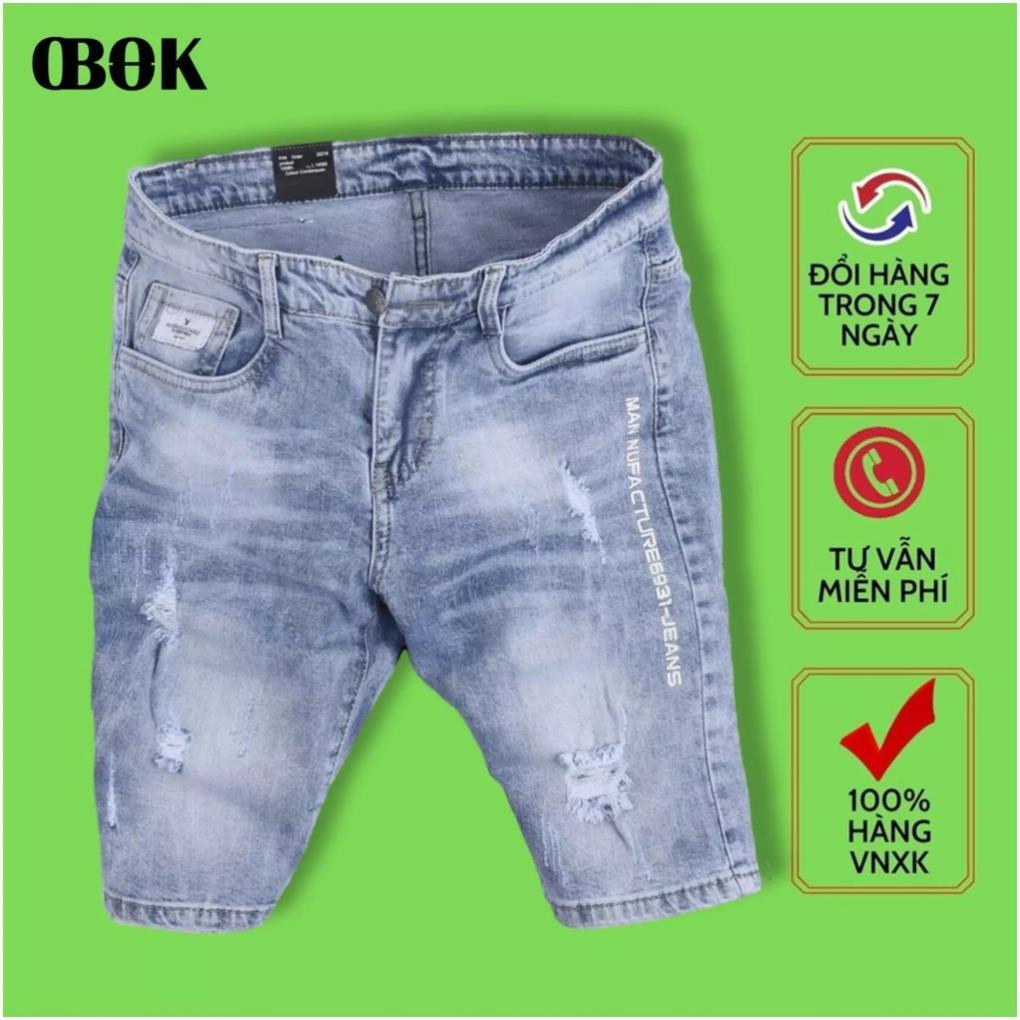Quần Short Jean Nam Ngắn Màu Xanh OBOKFASHION, Quần Ngố Jean Lửng, Quần Jean Nam Ngắn QSN1006 *