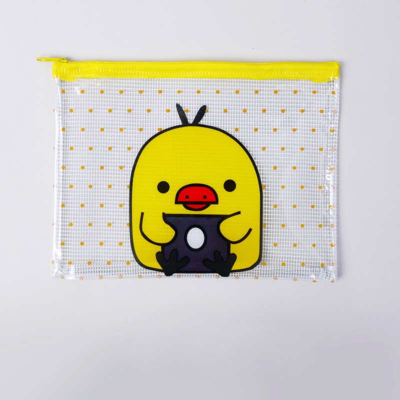 Túi đựng hồ sơ trong suốt in họa tiết hoạt hình dễ thương có khóa kéo tiện dụng | BigBuy360 - bigbuy360.vn