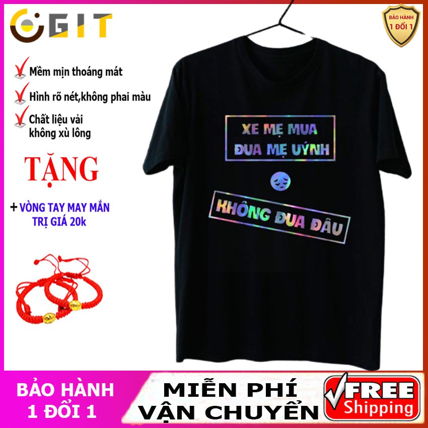 Áo phông phản quang bảy màu Không đua đâu, áo thun nam nữ, quần khaki, quần nữ, sét bộ mặc ở nhà, áo thun tay dài