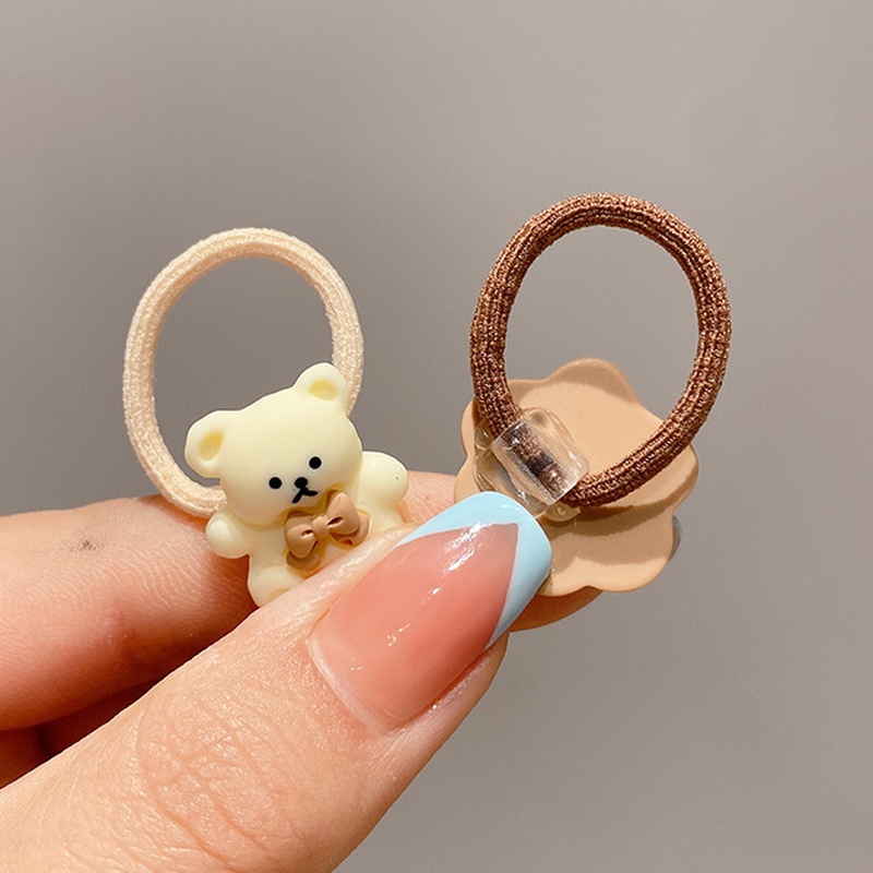 Bộ Dây Buộc Tóc Co Giãn Họa Tiết Hoạt Hình Phong Cách Hàn Quốc Cho Bé