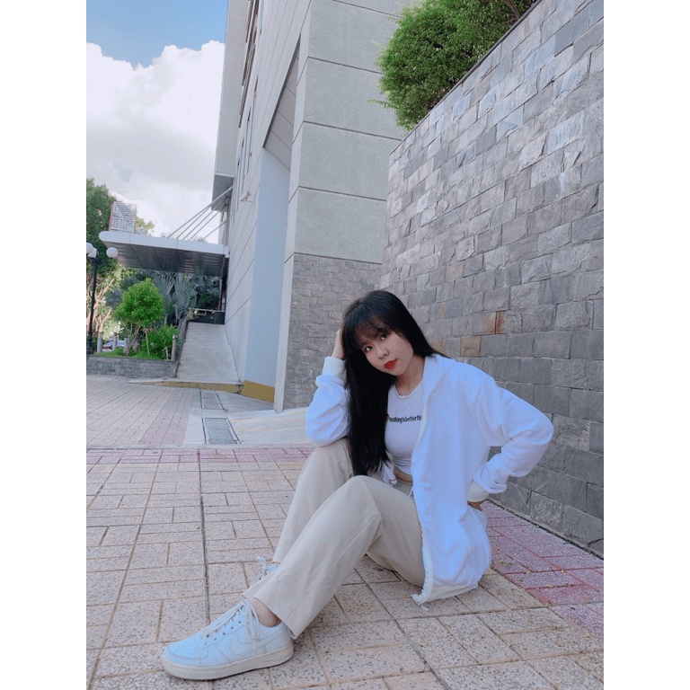 ÁO KHOÁC NỈ NGOẠI NỮ FORM RỘNG PHỐI NÓN TP [NewUnisex]