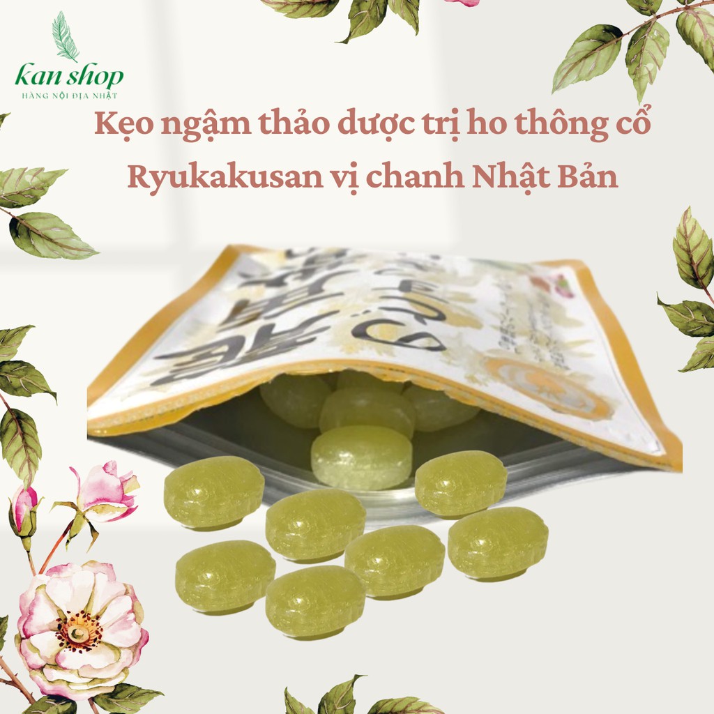 Kẹo ngậm thảo dược thông cổ Ryukakusan vị chanh 88g Nhật Bản - 4987240618720 - Kan shop hàng Nhật