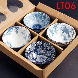 SET 08 Chén chấm / Chén trà Gốm Sứ Phong Cách Nhật Bản