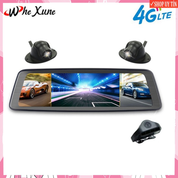Camera hành trình 360 độ ô tô. Thương hiệu cao cấp Whexune - K950 (tích hợp 4 camera, Android Wifi GPS) - Hàng Nhập Khẩu