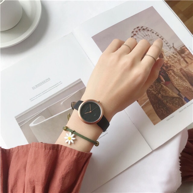 Đồng hồ nữ Doukou dây da cao cấp mặt số thời trang lịch lãm | BigBuy360 - bigbuy360.vn