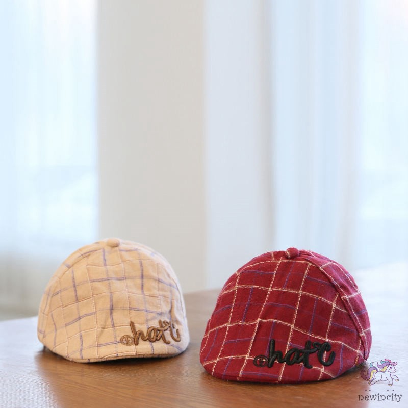 Nón Bê Rê Họa Tiết Ca Rô Dễ Thương Xinh Xắn Dành Cho Bé