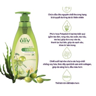 Sữa tắm Oliu sáng da, mềm mịn 650ml
