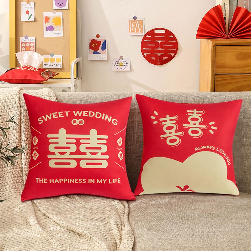 Vỏ Gối Đôi May Mắn Trang Trí Phòng Ngủ