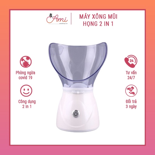 Máy xông mũi họng mini tăng đề kháng, xông hơi mặt tinh dầu xả chanh thảo dược 2 in 1