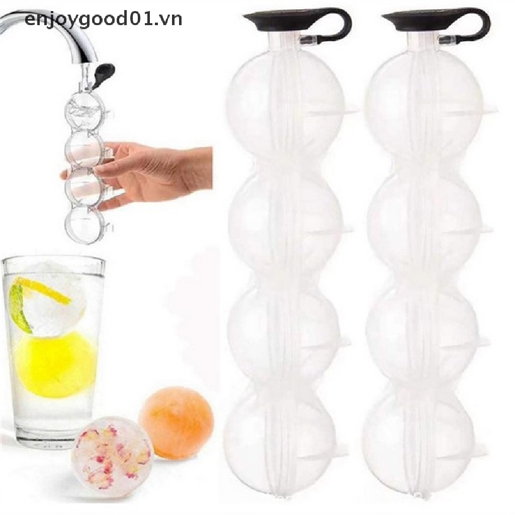 Khuôn Làm Đá 4 Ngăn Hình Cầu DIY