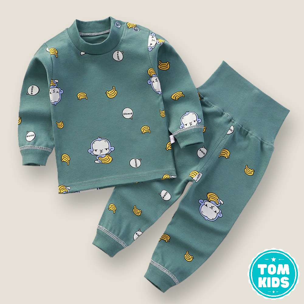 [HOT xả lẻ SIZE] Set Bộ thu đông cho bé, đồ bộ dài tay cạp cao chất cotton nỉ mềm mã QA-008
