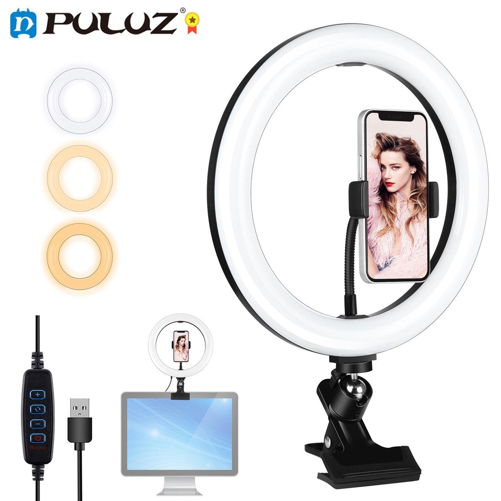 BTLIMER Vòng Đèn Led 3 Chế Độ Gắn Điện Thoại Hỗ Trợ Chụp Ảnh Tự Sướng