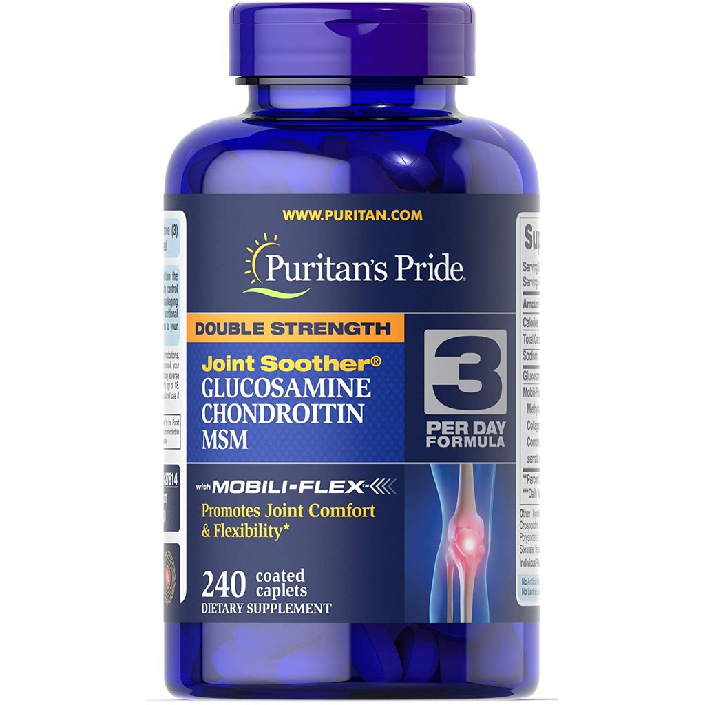 Viên Bổ Sung Glucosamine MSM Puritan's Pride Của Mỹ, 240 viên