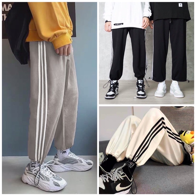 🌸 Jogger thể thao bo ống basic màu ĐEN | TRẮNG | XÁM nam nữ Ulzzang