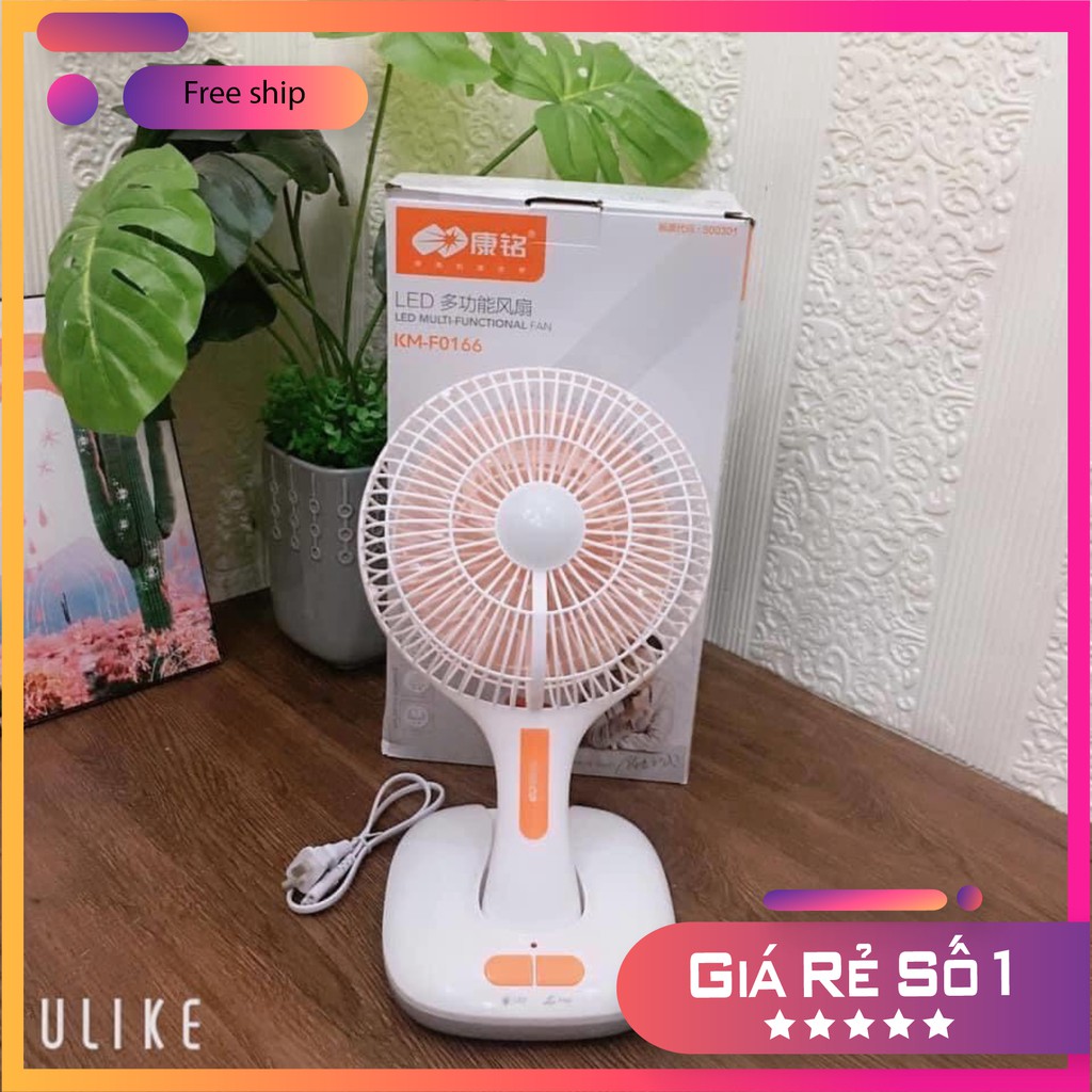 QUẠT ĐÈN GẤP GỌN TÍCH ĐIỆN 2IN1 [ KM - F0166 ] ( TỔNG KHO GIA DỤNG GIÁ GỐC )  [FreeShip – HÀNG MỚI] | BigBuy360 - bigbuy360.vn