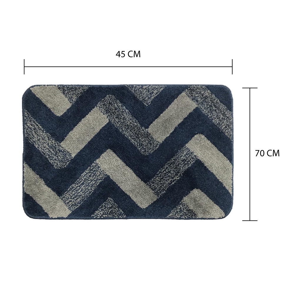 HomeBase HLS Thảm chùi chân mềm Microfiber Thái Lan 70x44cm màu xanh dương