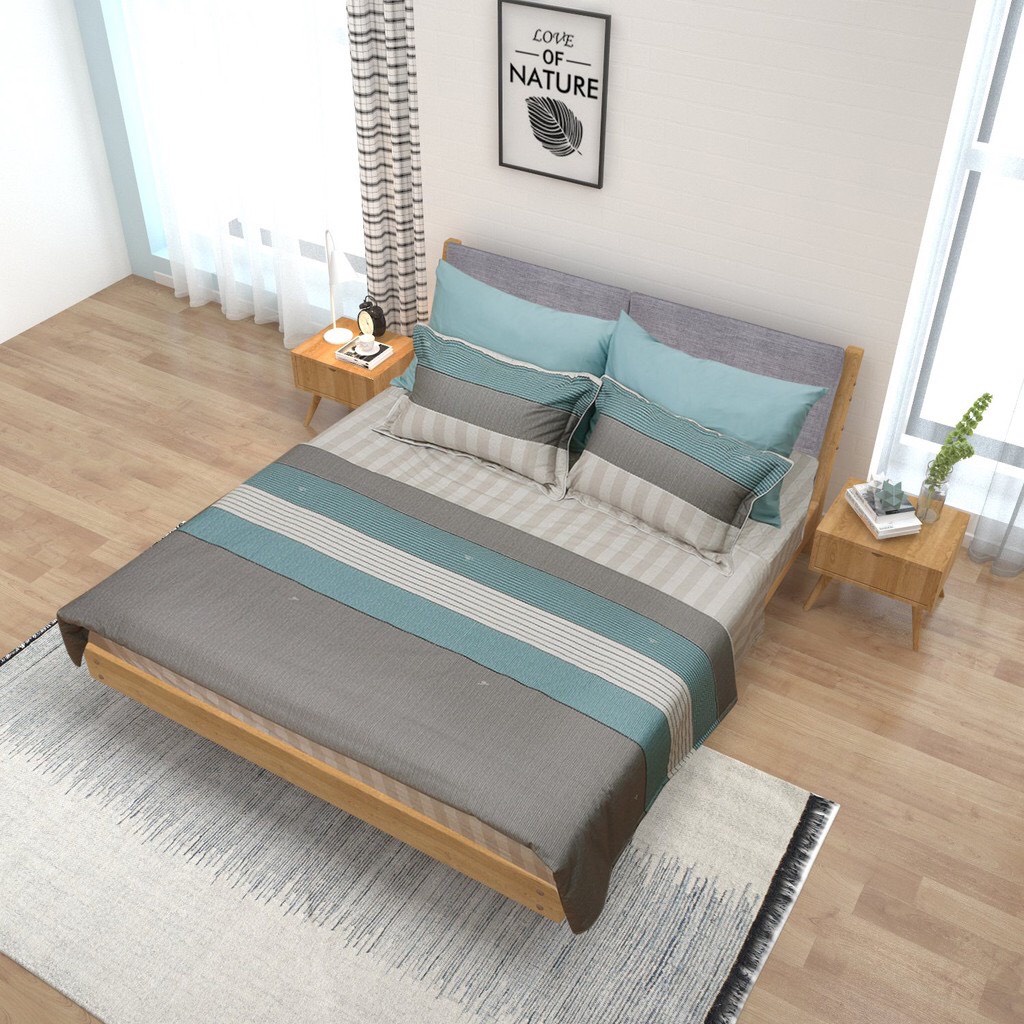 Bộ ga chun 180x200 có chần cotton Sông Hồng