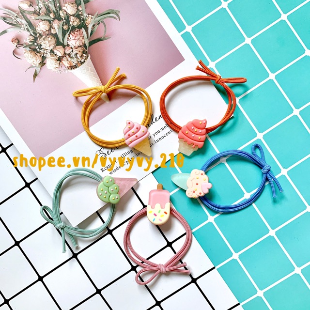 [MẪU ĐẸP] Cột Tóc Hình Que Kem Dễ Thương Nhiều Màu Sắc 🧁
