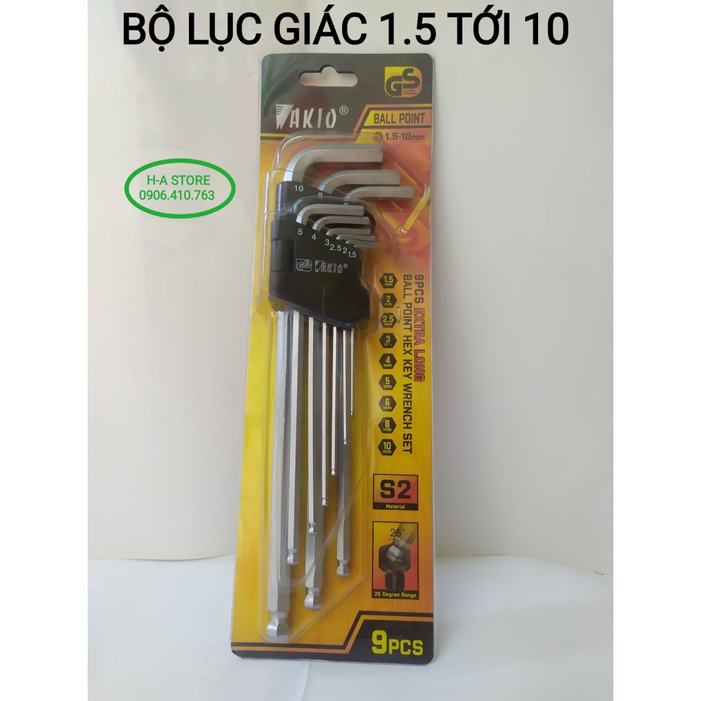 Bộ lục giác Wakio 9 món từ 1,5 - 10 li