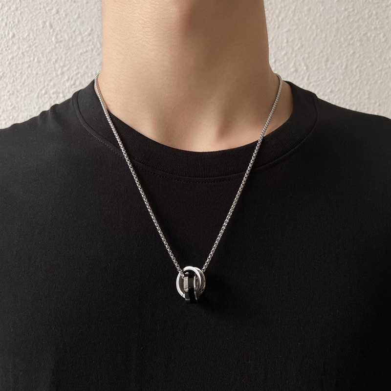 Dây chuyền 2 nhẫn đính đá