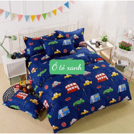 Drap ga trải giường bo chun 1mx1m9,có chọn mẫu hcm ô tô xanh