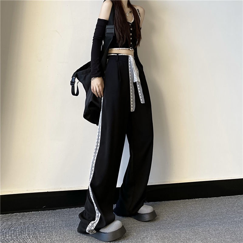 Quần Nữ Ống Rộng Lưng Cao Phong Cách Retro Size S-4XL