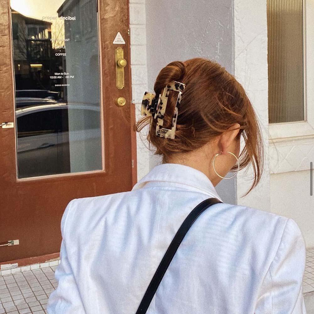 SOMEDAYZL Kẹp Tóc Càng Cua Họa Tiết Da Báo Đơn Giản Cho Nữ