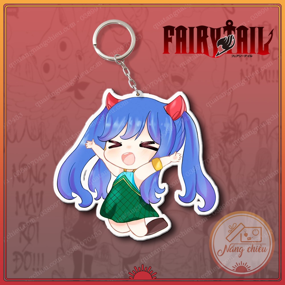 Móc Khóa Dày In Sắc Nét 2 Mặt Chibi Anime Hội Pháp Sư - Fairy Tail ☘️Quà Tặng Nắng Chiều☘️