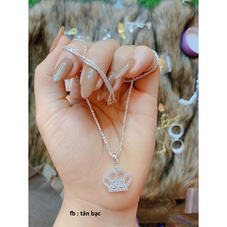 dây chuyền BẠC TA - MẶT VƯƠNG MIỆN XINH XẮN  - CAM KẾT BẠC CHUẨN, SÁNG ĐẸP - bạc ngọc tân - ts bạc đẹp