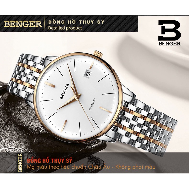 Đồng Hồ Nam BENGER BE9122 Dây Thép Không Gỉ - Hiển Thị Lịch Cao Cấp | BigBuy360 - bigbuy360.vn