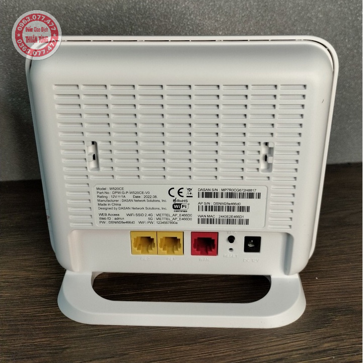 Mesh home Viettel DASAN W520CE phát sóng wifi 2 băng tần Full box đầy đủ phụ kiện