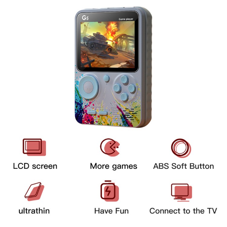 Bảng điều khiển trò chơi cầm tay G5 chứa 500 Hộp điều khiển trò chơi video chơi game cổ điển Hộp trò chơi di động