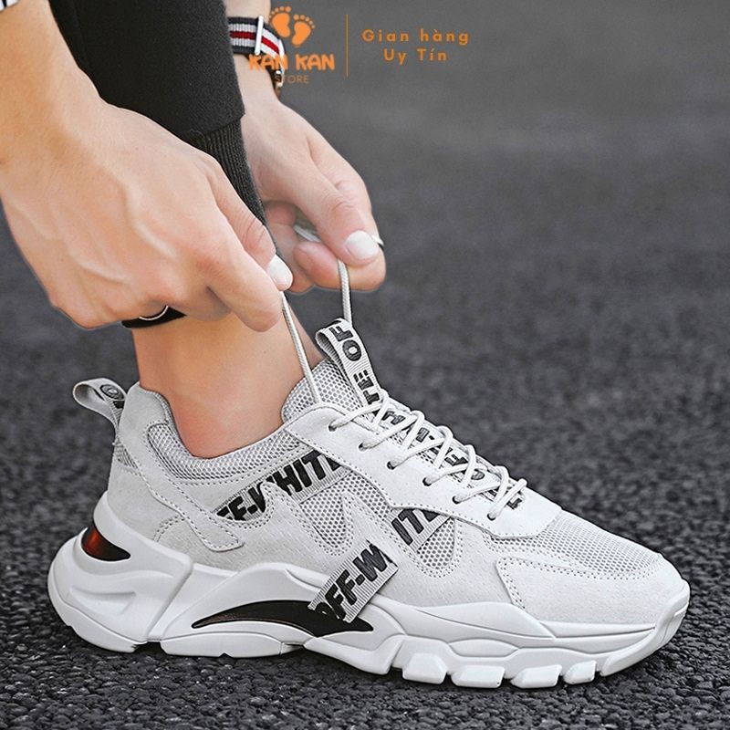 Giày Thể Thao Nam Sneaker KA035 Giầy Thể Thao Trắng Đen Thời Trang Cổ Thấp Hot Trend Size 39-43 KanKanStore